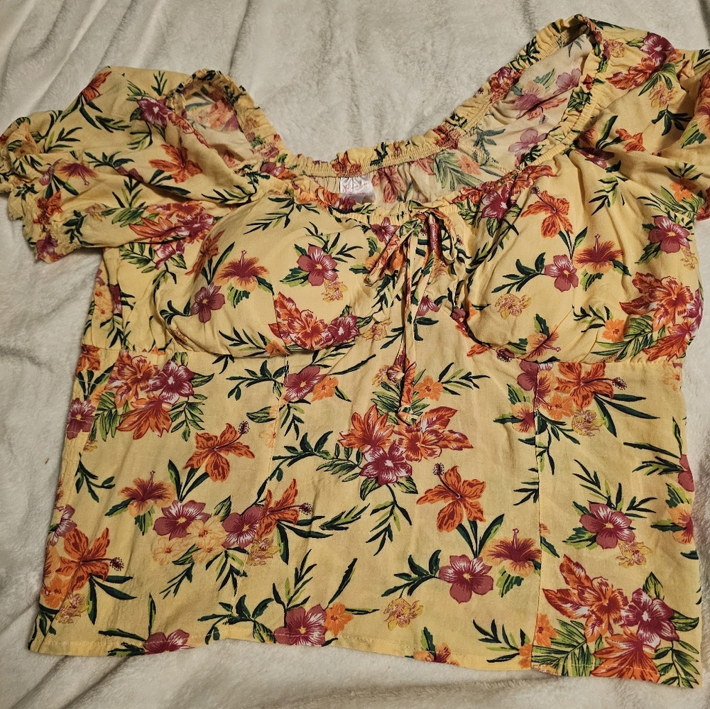 No Boundaries Yellow Floral Blouse